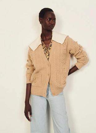В'язаний кардиган з  вишуканим коміром sandro