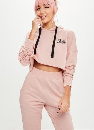 Вкорочене персикове худі толстовка барбі barbie missguided