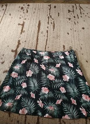 Шикарная,комфортная,дышащая ,100% лен,юбочка с карманами.