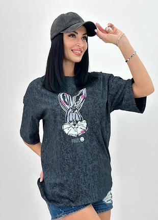 Женская футболка варенка  тай дай тай-дай заец кролик банни турция
