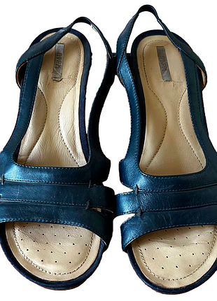 Туфли женские geox 39-40 синие натуральная кожа