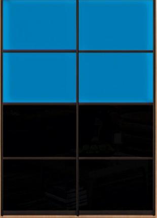 Шкаф купе luxe studio стандарт-2 цветной комбинированный фасад-14 1700x2000x600 двухдверный (90111)