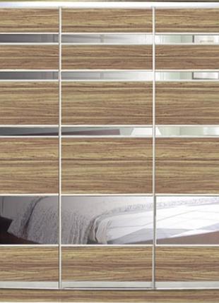 Шафа-купе luxe studio стандарт-1 дсп/зіркало-6 2300x2300x450 тридверна (32914)