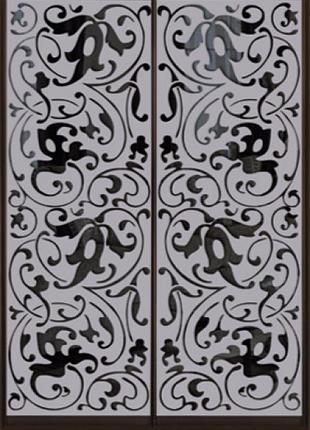 Шкаф купе luxe studio стандарт-2 тонированное зеркало с пескоструем-5 1200x2400x600 двухдверный (92798)