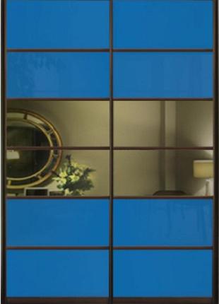 Шкаф купе luxe studio стандарт-3 цветной комбинированный фасад-11 2000x2200x600 двухдверный (100917)