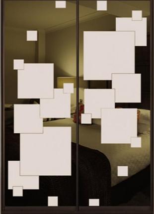 Шафа-купе luxe studio стандарт-3 тоноване дзеркало з піскоструєм-9 1300x2200x600 дводверна (100754)