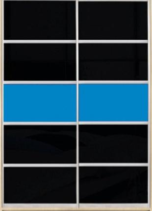 Шкаф купе luxe studio стандарт-3 цветной комбинированный фасад-7 1500x2100x450 двухдверный (95385)