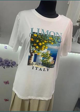 Стильна італійська футболка, люкс якість, бавовна
