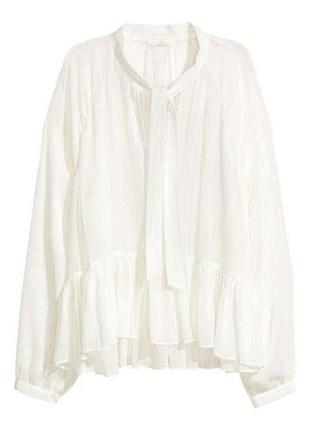 Прозора оверсайз блузка з срібною ниткою h&m 42/12