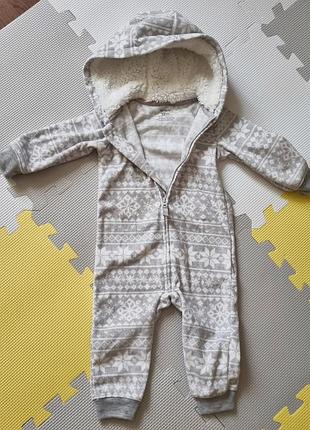 Флісовий комбінезон-чоловічок з капюшоном carter's (9-12 місяців)