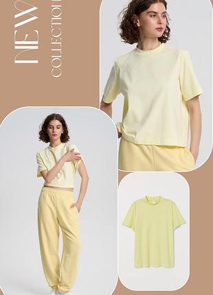 Базова футболка h&m лимонного кольору гольф