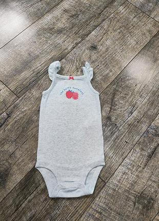 Боді-майка, бодік з коротким рукавом дівчинці, carter's, р. 80-86, 12-18міс., довжина 43см