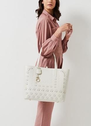 Сумка radley london (світло-сіра) -велика сумка-тоут з квітковим принтом.