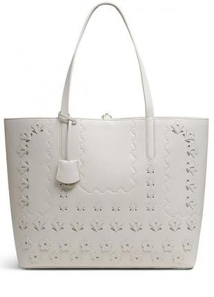 Сумка radley london (світло-сіра) -велика сумка-тоут з квітковим принтом.2 фото