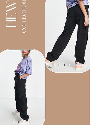 Базові штани карго stradivarius str кишені брюки широкі