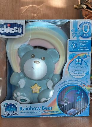 Игрушка-проектор chicco мишка под радугой голубая