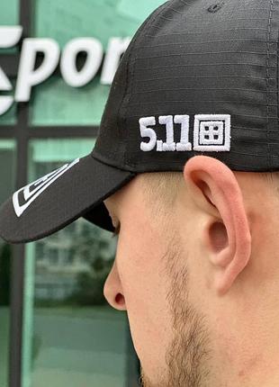 Бейсболка 5.11 | чорна з білим логотипом | тактичний стиль