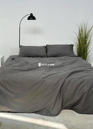 Комплект постельного белья из хлопка united at home темно серый