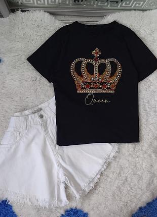 Футболка корона,з стразами