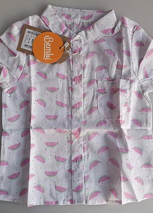 Рубашка для девочки 110см бемби летняя коттон