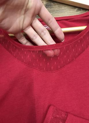 Роскошная красная блуза с сеткой5 фото