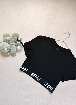 Топ черная футболка р 36 s 44