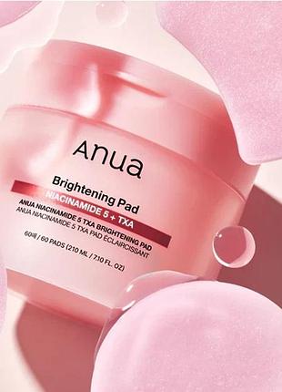 Anua niacinamide 5 txa brightening pad – освітлювальні тонер-пади з ніацинамідом і транексамовою кис