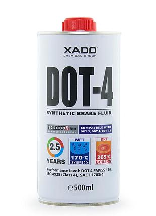 Гальмівна рідина xado dot-4 cинтетична 0,5 л