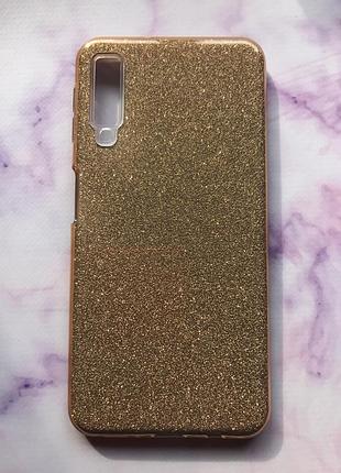 Силиконовый чехол shine silicone case для samsung galaxy a7(2018) a750 golden