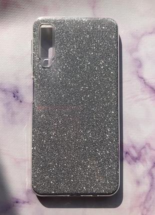 Силиконовый чехол shine silicone case для samsung galaxy a7(2018) a750  silver