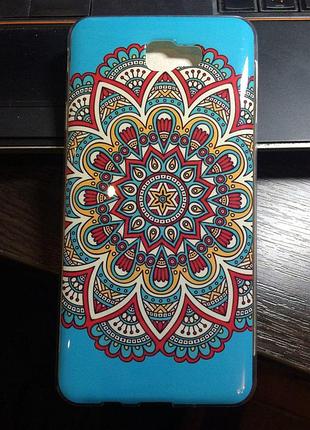 Силиконовый чехол для samsung galaxy j7 prime орнамент цветок