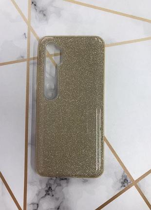 Силиконовый блестящий чехол для  xiaomi mi note 10 / note 10 pro золотой