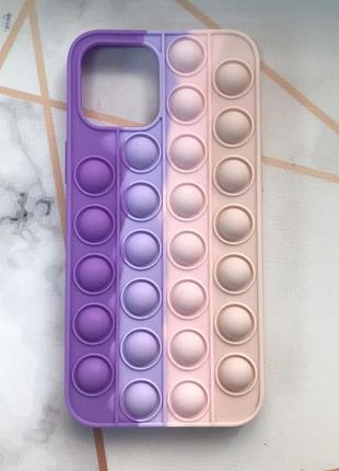 Силиконовый чехол поп ит антистресс поп-ит pop it на iphone 12 pro max попит фиолетовый