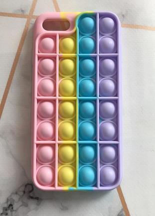 Силиконовый чехол поп ит антистресс поп-ит pop it на iphone 7/8/se 2020 :: попит розово-фиолетовый