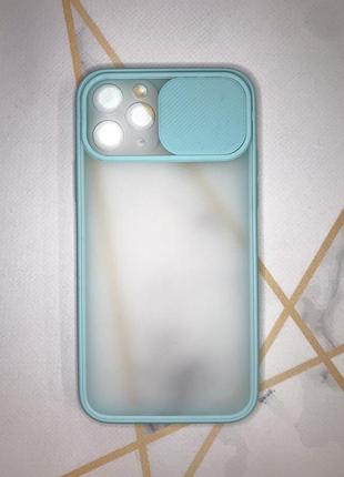 Чехол со слайд-камерой на iphone 11 pro бирюзовый