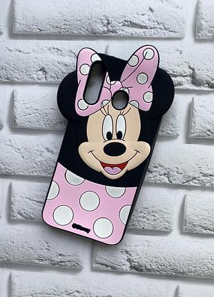 Силиконовый чехол для samsung galaxy m30  микки с розовым бантом