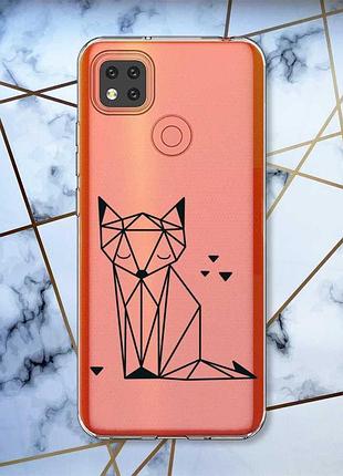 Прозрачный чехол для Iphone se 2 лиса (принт 126)