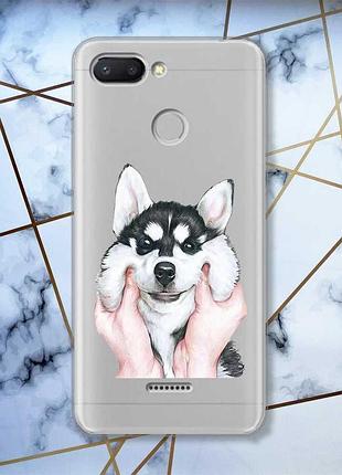 Прозрачный чехол на xiaomi redmi 6  мордочка принт 121