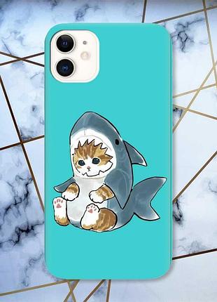 Матовий бірюзовий чохол на apple iphone 11 (6.1) кошеня принт 120