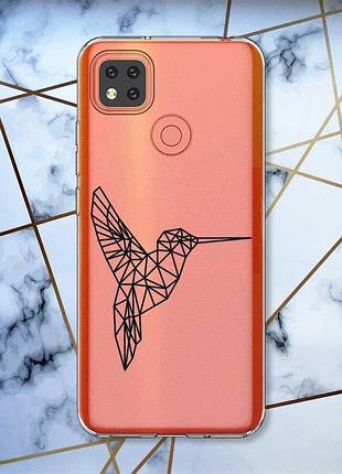 Прозрачный чехол для Iphone se 2 колибри принт 122