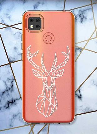 Прозрачный чехол для Iphone se 2 олень (принт 129)