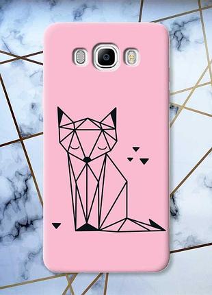 Матовый розовый чехол на samsung galaxy j7(2016) j710 лиса (принт 126)