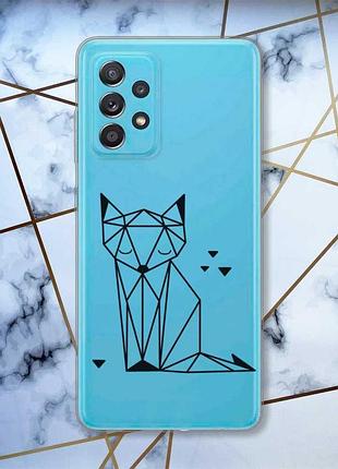 Прозрачный чехол на samsung galaxy a52 лиса (принт 126)