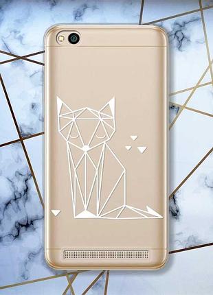 Прозрачный чехол на xiaomi redmi 5a  лиса (принт 127)