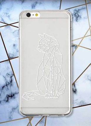 Прозрачный чехол на iphone 6 plus/6s plus :: кошечка (принт 125)