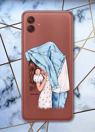 Прозрачный чехол на samsung galaxy a04 поцелуй (принт 33)