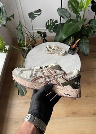Женские кроссовки asics gel-kahana 8 beige brown ассикс бежевого с коричневым цветами5 фото