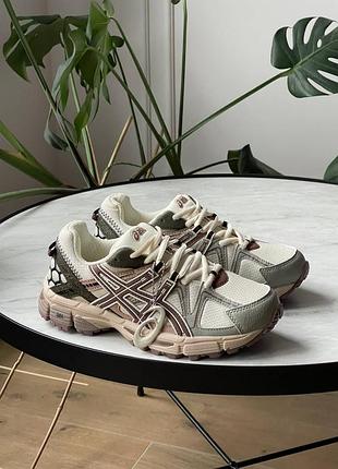 Женские кроссовки asics gel-kahana 8 beige brown ассикс бежевого с коричневым цветами2 фото