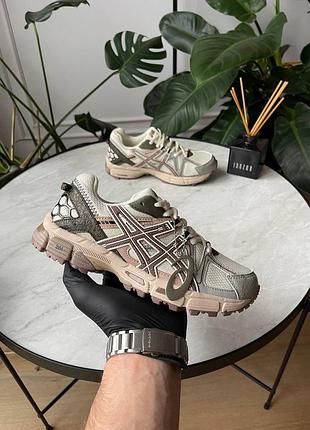 Женские кроссовки asics gel-kahana 8 beige brown ассикс бежевого с коричневым цветами3 фото