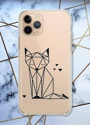 Прозрачный чехол на iphone 11 pro :: лиса (принт 126)